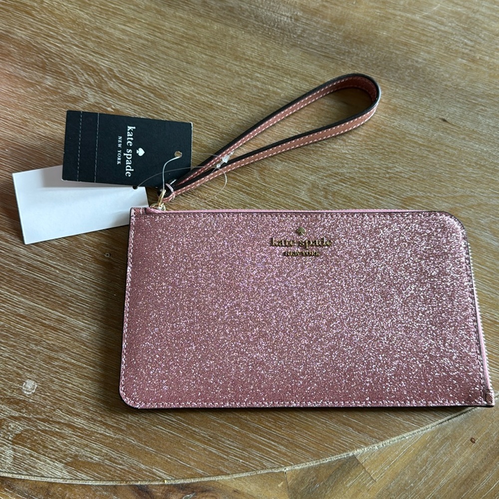 NWT Kate Spade pink glimmer wristlet Lucy